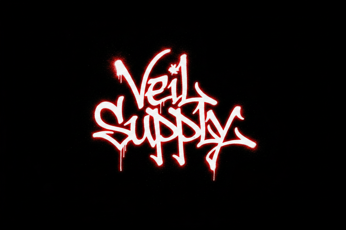 Veil Supply Red Outline Black Background